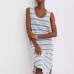 Aerie Blue and White Striped Swim Coverup Dress